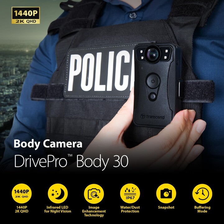 Caméra corporelle DRIVE PRO BODY 30/64 Go TS64GDPB30A TRANSCEND