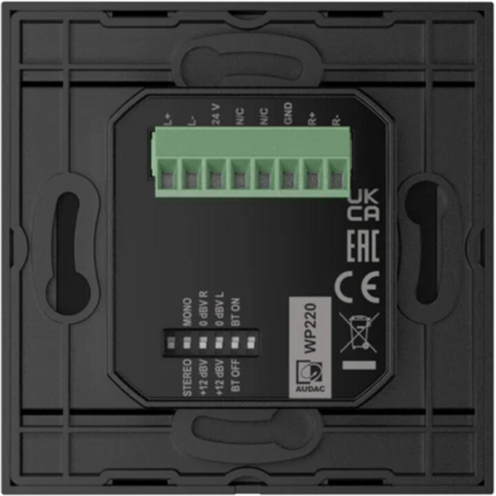 Módulo de parede Audac WP220/B, Bluetooth preto