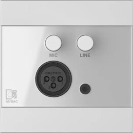 Módulo de parede Audac WP205/W, XLR Microfone + 3,5 mm Jack, branco