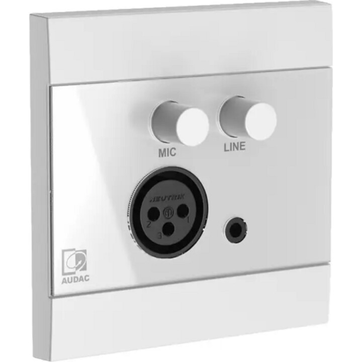 Modulo a parete AUDAC WP205/W, microfono XLR + 3,5 mm jack, bianco