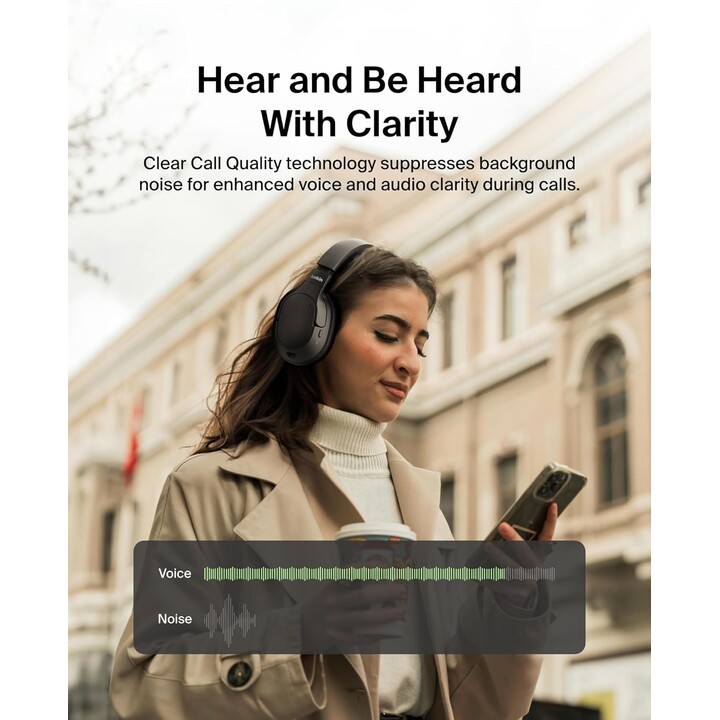 Belkin SoundForm, Isolate Bluetooth Wireless Headphones,Hybrid Active Noise Cancellation, Microphone, 60 Hours, Black