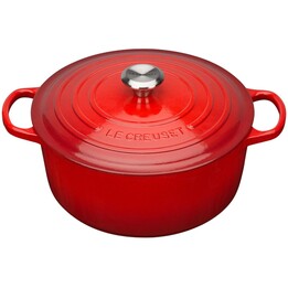 Le Creuset Signature 21177260602430 Pentola rotonda in ghisa da 26 cm, rosso ciliegia