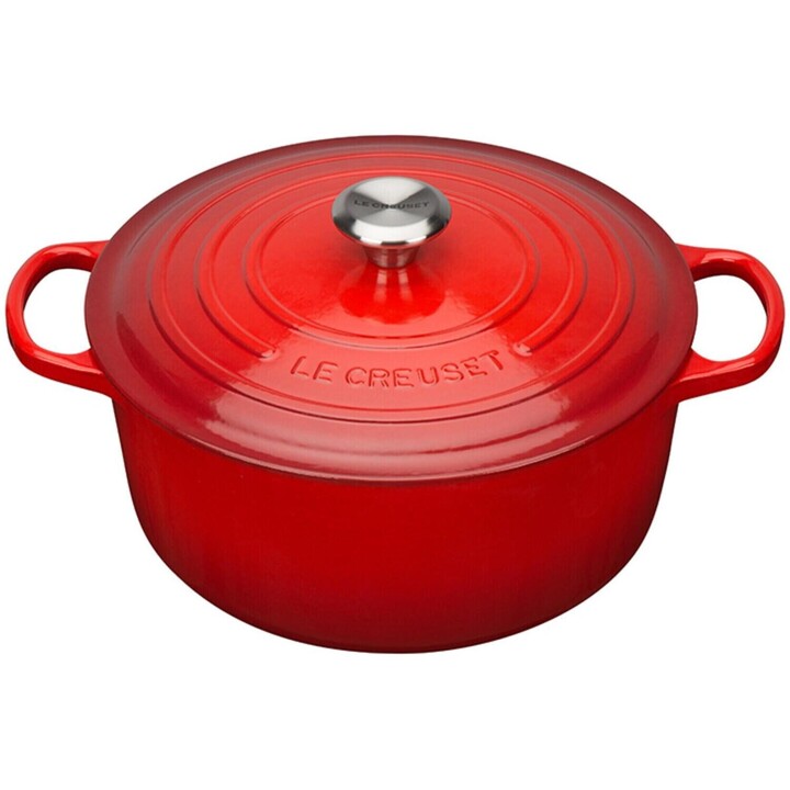 Le Creuset Signature 21177260602430 26 cm Round Cast Iron Dutch Oven Cherry Red