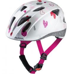 Casco de bicicleta Alpina Ximo, blanco con corazones, 49-54