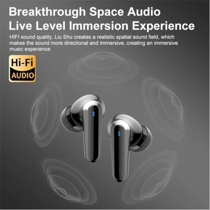 HBQ YYK-Q30 ANC LCD Cuffie Bluetooth Argento 