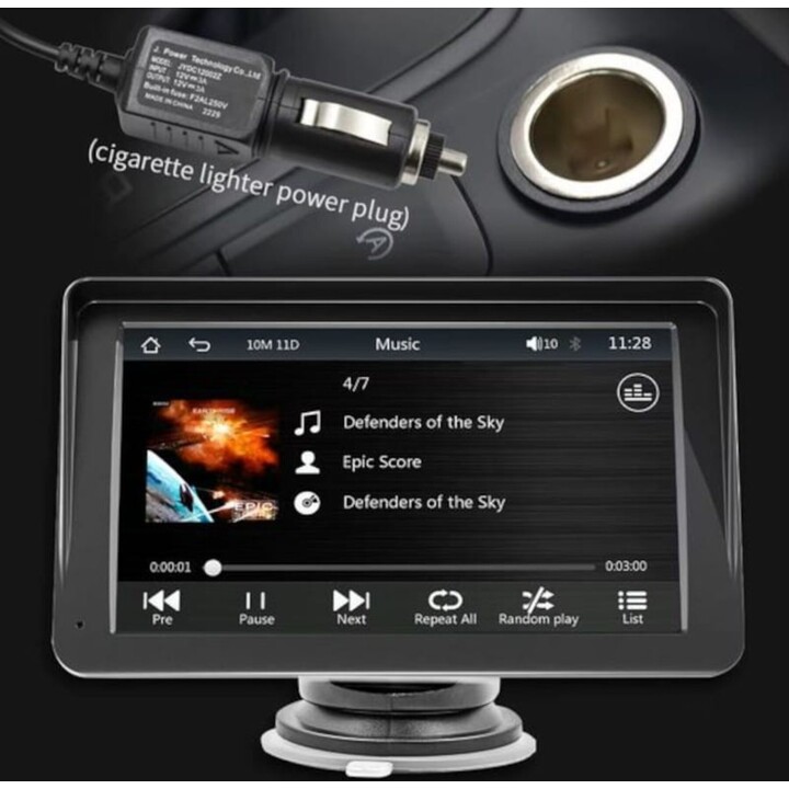 Pantalla táctil universal SWM B5300L 7 pulgadas Carplay/Android Auto Wireless Negro - Reproductor multimedia para coche