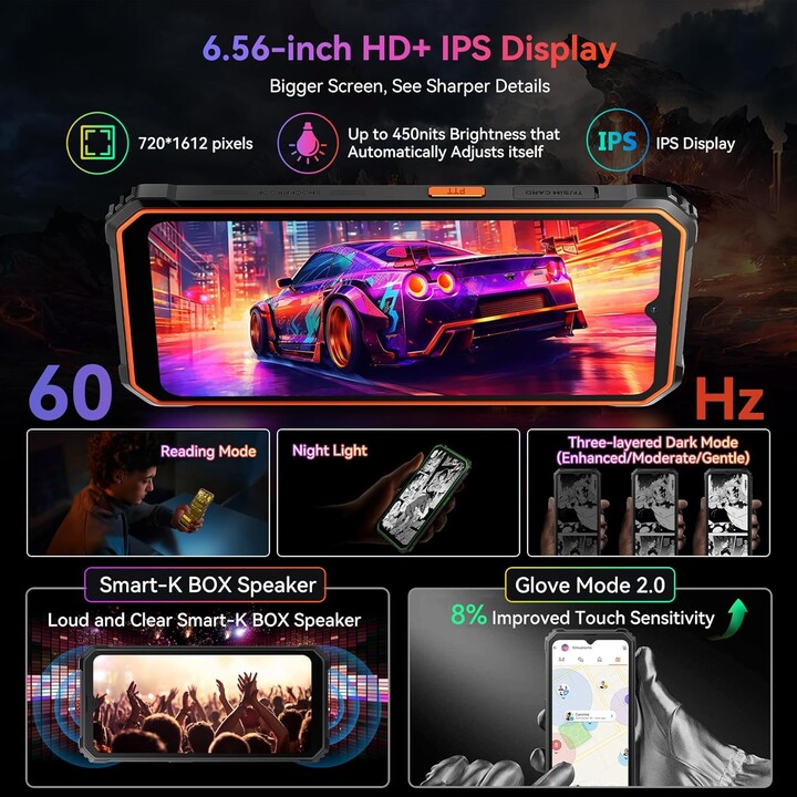 Smartphone Blackview BV4800 Pro 6,56 polegadas 4GB 128GB 8 megapixels dual sim laranja robusto