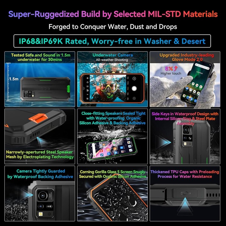 Smartphone Blackview BV4800 Pro 6,56 polegadas 4GB 128GB 8 megapixels dual sim laranja robusto