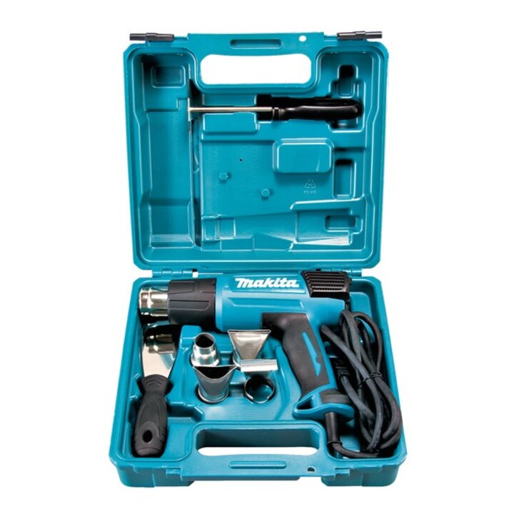 Makita HG6031VK Heißluftpistole 500 l/min 600 °C 1800 W Schwarz, Blau