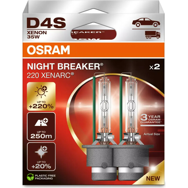 Bulb (Set of 2pcs) D4S 42V 35W P32D-5 XENARC NIGHT BREAKER 220, white 4500K