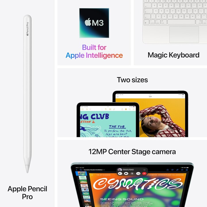 Apple iPad Air 11 2025 WiFi Cellular, 512 GB, 7a Gen, chip M3, fotocamera da 12 MP, blu