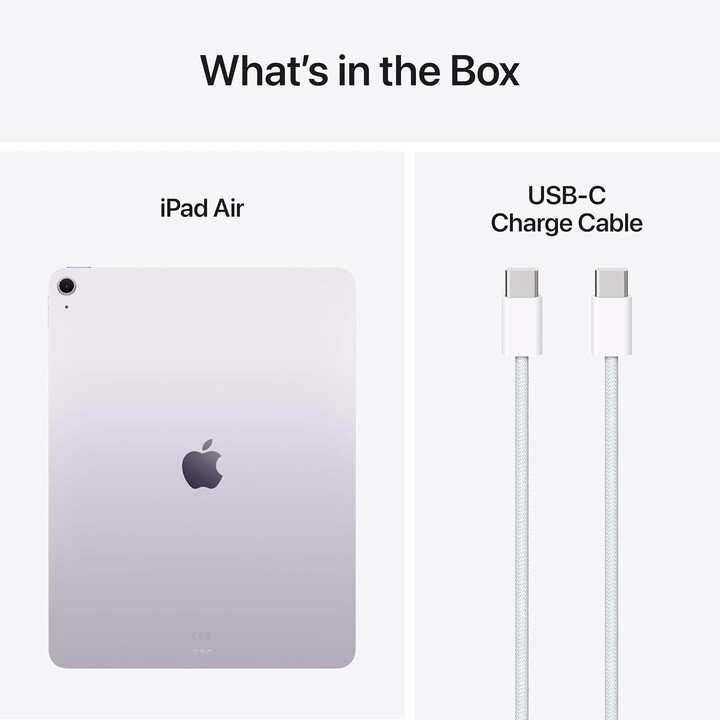 Apple iPad Air 13 2025 WiFi, 128 Go, 7e génération, puce M3, appareil photo 12MP, violet