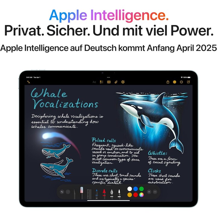 Apple iPad Air 13 2025 WiFi, 256 Go, 7e génération, puce M3, appareil photo 12MP, violet