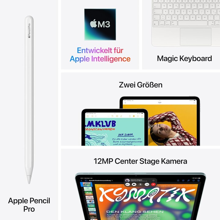 Apple iPad Air 13 2025 WiFi, 256 GB, 7th Gen, chip M3, cámara de 12 mp, púrpura