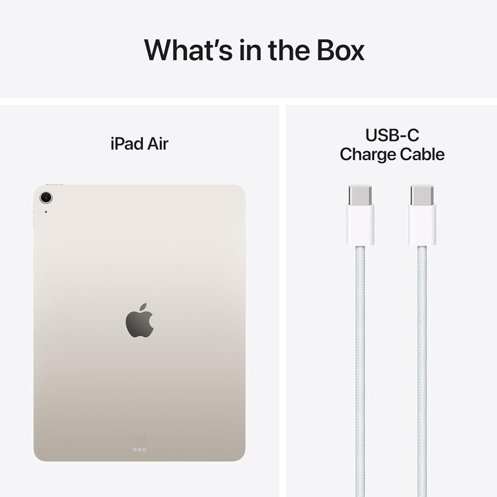 Apple iPad Air 13 2025 WiFi, 256 GB, 7th Gen, chip M3, cámara de 12 mp, luz de estrella