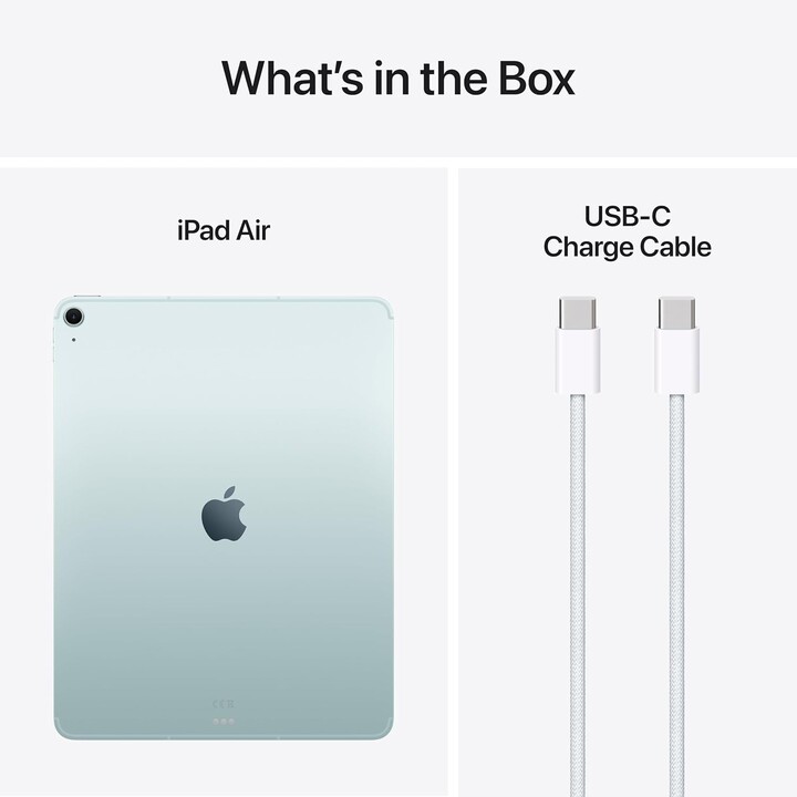 Apple iPad Air 13 2025 WiFi Cellular, 128GB, 7a Gen, chip M3, fotocamera da 12 MP, blu