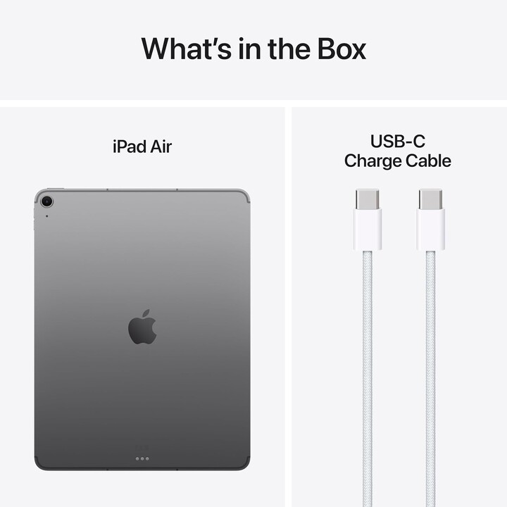 Apple iPad Air 13 2025 WiFi Cellular, 256 GB, 7th Gen, M3 Chip, fotocamera da 12 MP, grigio