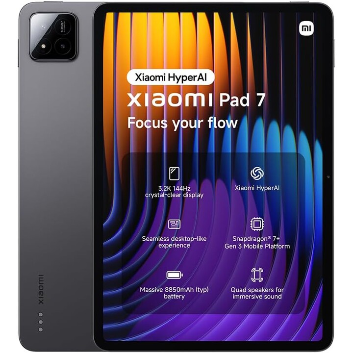 Xiaomi Pad 7, 8+256 GB, WiFi, display da 11,2 pollici, batteria da 8850 mAh, carica 45 W, hyper AI, grigio