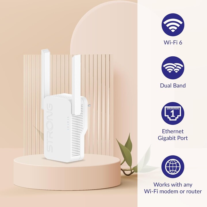 Strong Wi-Fi 6 Repeater AX3000, 2-in-1-Wi-Fi-Verstärker und Zugangspunkt, Hochgeschwindigkeits-Internet bis zu 3000 Mbit / s