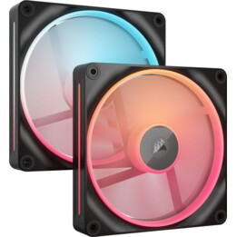 Corsair iCUE LINK LX140-R Reverse RGB PWM 140 mm Doppelpack, Schwarz