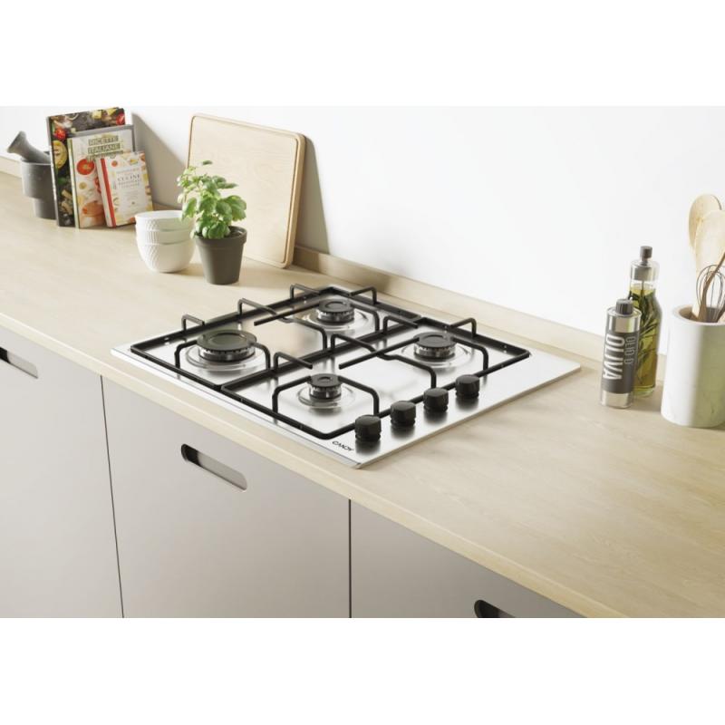 Candy Smart CHW6LBX/4U Acero inoxidable Integrado 60 cm Encimera de gas 4 zona(s)