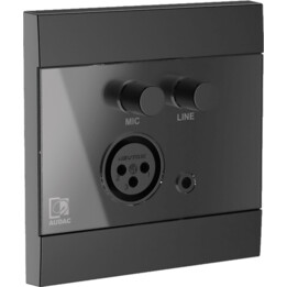 Módulo de pared Audac WP210/B, micrófono XLR y Jack de 3.5 mm, negro