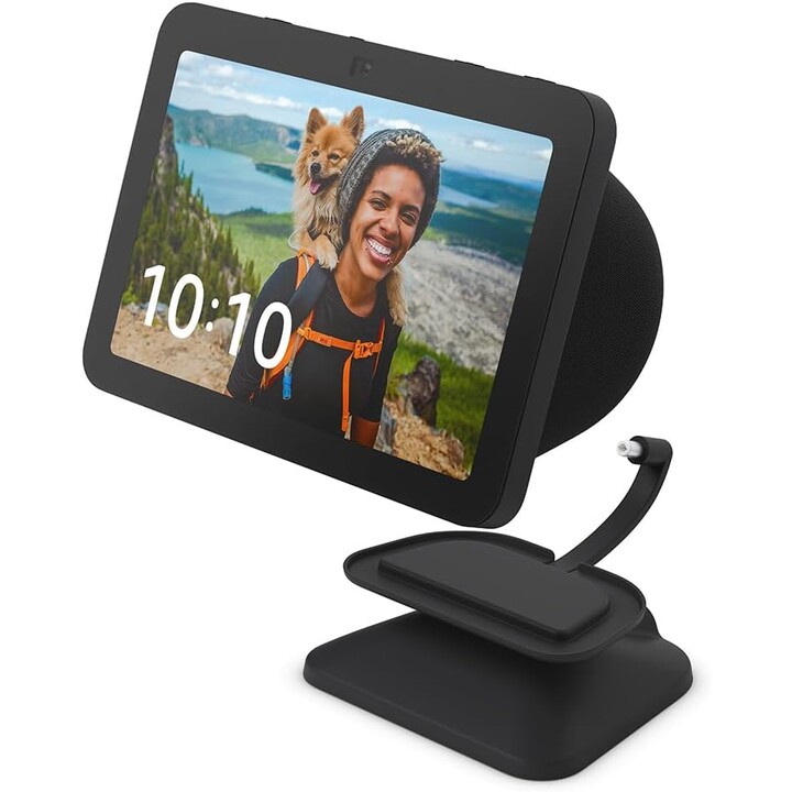 Adjustable Stand for Echo Show 8 (3rd Gen) with USB-C Charging Port, Charcoal
