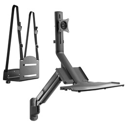 Maclean MC-838 Gas Spring Monitor, Keyboard, and PC Wall Mount/Workstation