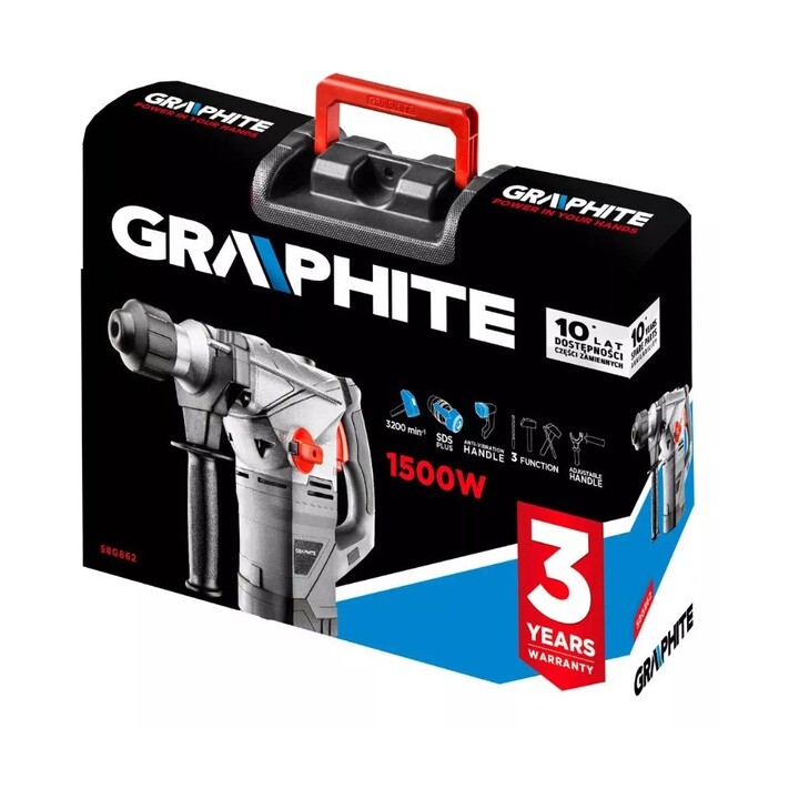 GRAPHITE 58G862 martello perforatore SDS Plus 1500 W