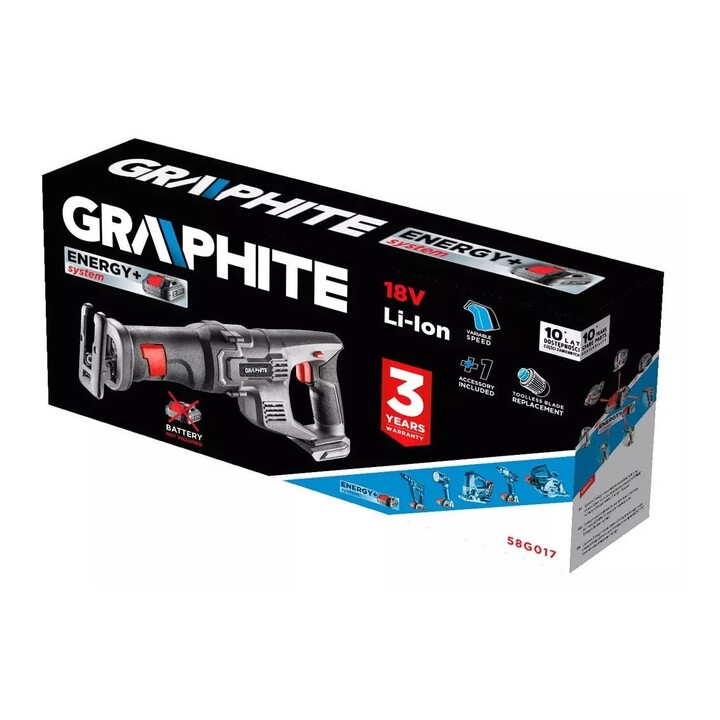 Graphite 58G017 sega alternativa a batteria Energy+ 18V grigio