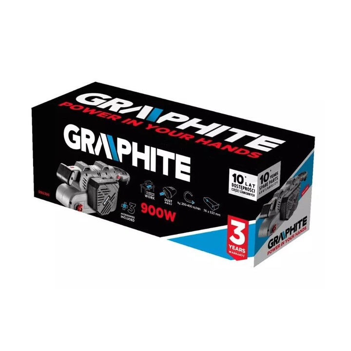 Lixadeira de cinta de grafite 900W 75x533 mm