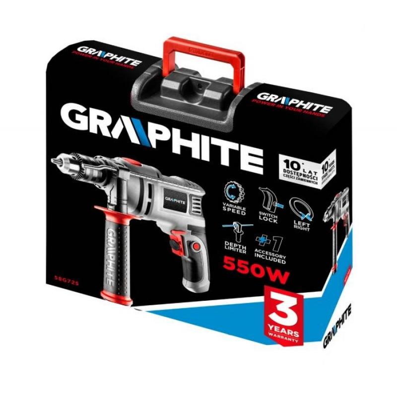 Graphite 58G725 taladro 3000 RPM Llave Gris