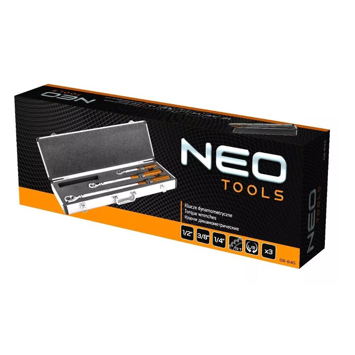 Neo Tools set de clés dynamométriques bidirectionnelles 1/4", 3/8", 1/2", 3 pièces