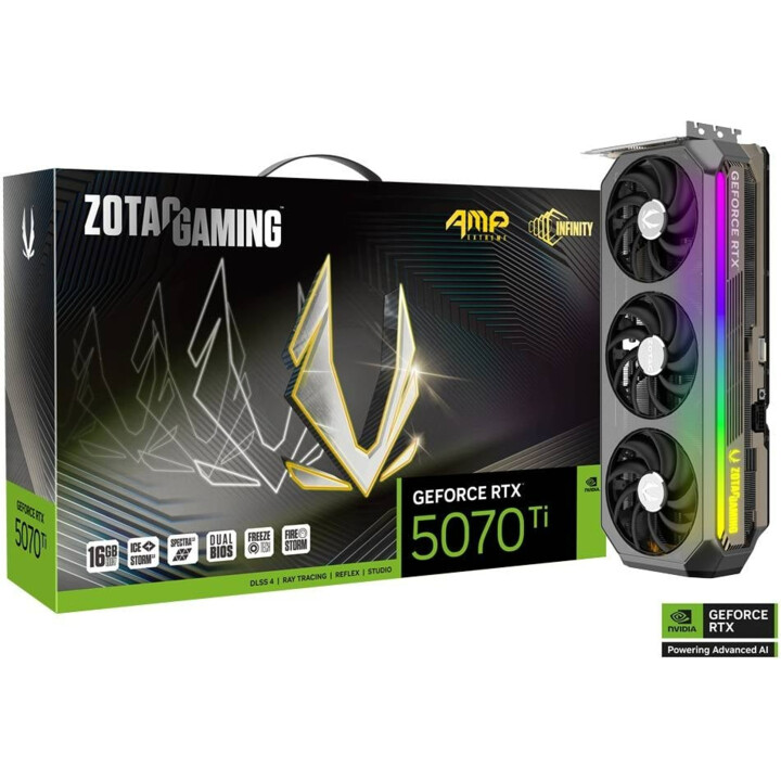 Placa de vídeo Zotac Gaming GeForce RTX 5070 Ti AMP Extreme INFINITY 16GB GDDR7 DLSS4