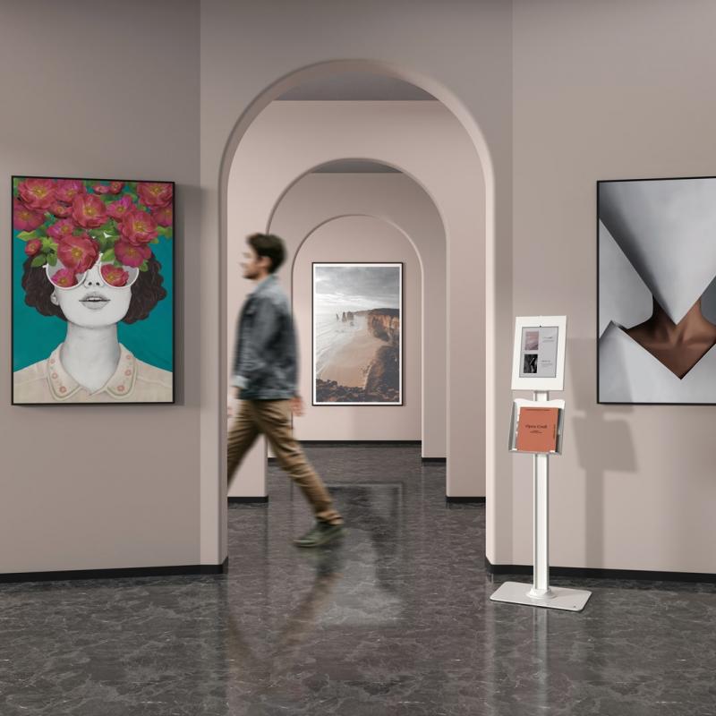 Maclean MC-476 - Tablet Floor Stand with Anti-Theft Protection