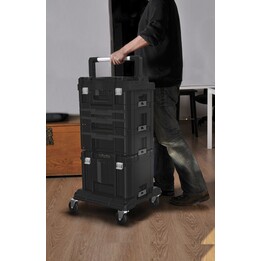 Stanley FMST1-71972 Schwerlast-Plattformwagen mit klappbarer Transportvorrichtung, Schwarz