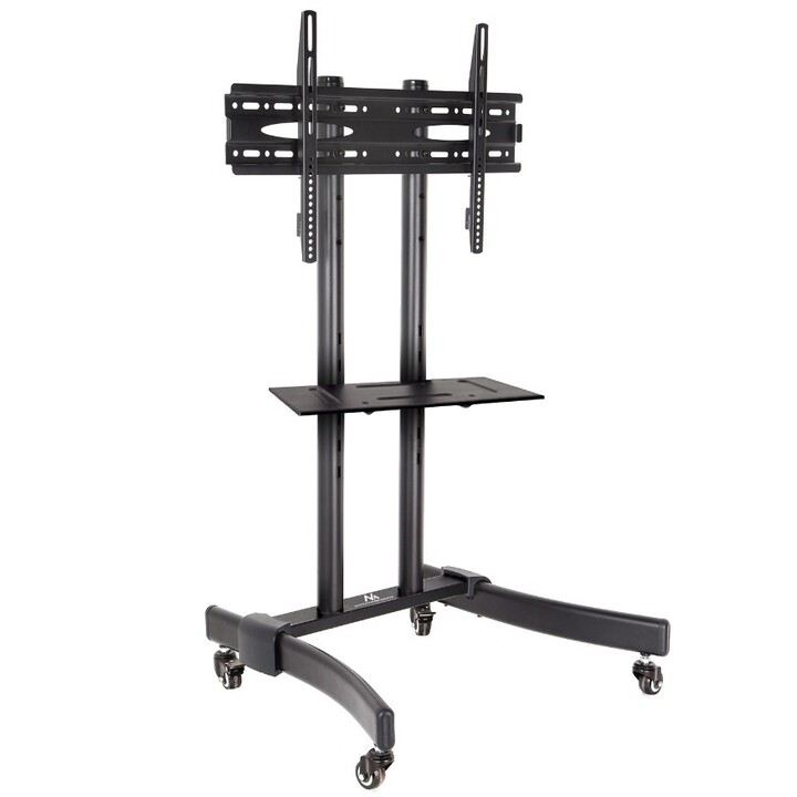 Soporte para carro de TV Maclean, profesional, sobre ruedas, máx. 32-65", máx. 40 kg, MC-739, negro, suelo