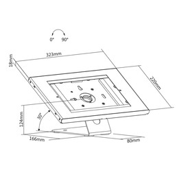 Maclean MC-909W Support de tablette antivol pour table et mur iPad Air Pro Samsung Galaxy Tab A (2019)