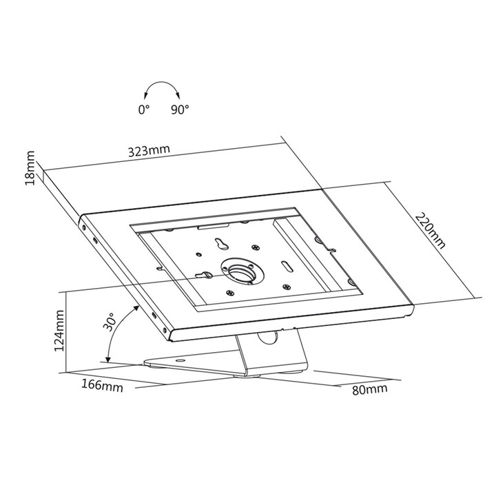Maclean MC-909W Supporto da parete antifurto da banco per iPad Air Pro Samsung Galaxy Tab A (2019)