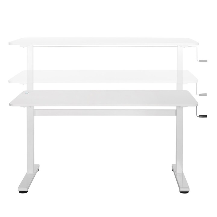 Mesa Ergo Office com altura ajustável manual, máx. 40 kg, altura máxima. 117 cm, com placa de apoio, ER-401 W