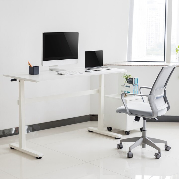 Mesa Ergo Office com altura ajustável manual, máx. 40 kg, altura máxima. 117 cm, com placa de apoio, ER-401 W