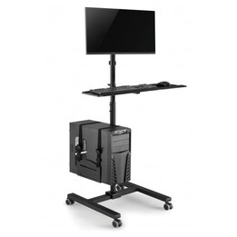 Maclean MC-793 Supporto multimediale universale nero e tavolo multimediale mobile