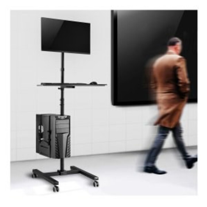 Maclean MC-793 chariot et support multimédia Noir Universel Chariot multimedia