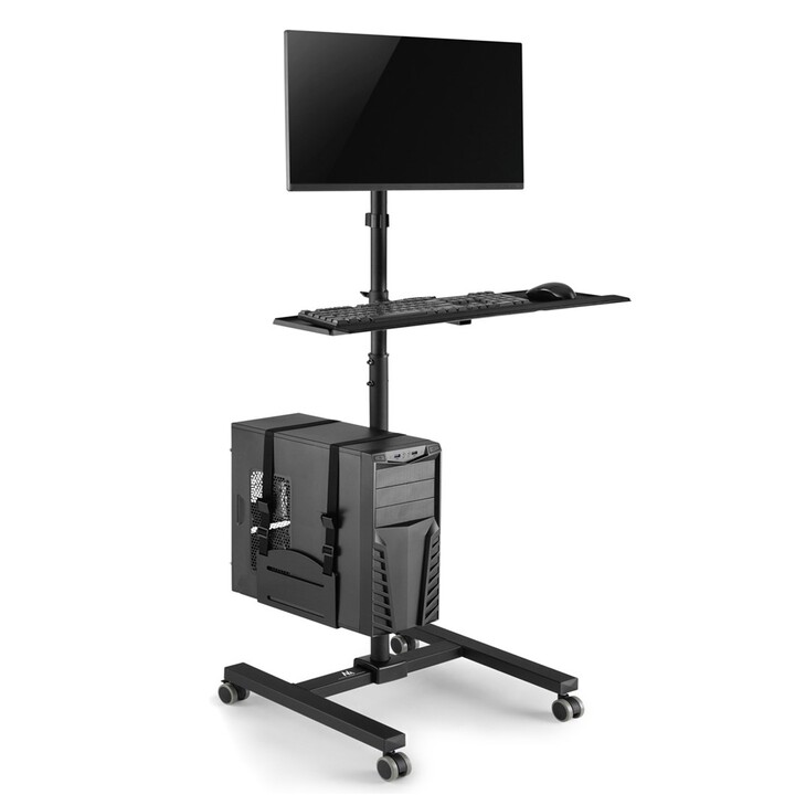 Maclean professioneller Ständer, mobile Computerstation auf Rädern, max 17"-32", max 20kg, MC-793