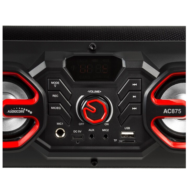 Audiocore AC875 Bazooka Portable Bluetooth Speaker Boombox 30W (20W + 5Wx2) IPX4 Splashproof / Radio / microSD / Audio