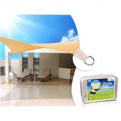 Garden Sail UV Shader Polyester 3.6m Square GreenBlue GB503 Cream Hydrophobic Surface