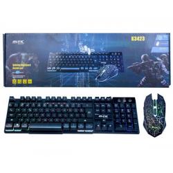 Wireless Gaming Keyboard + Mouse Combo Backlit / Mechanical Effect / K3423 / MTK