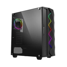 Gabinete para jogos Phoenix Black Diamond ATX Vidro temperado Tira de LED Argb Filtros de poeira