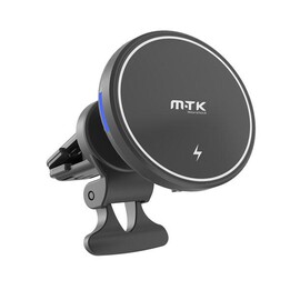 Caricabatterie wireless QI / 15 W / con supporto magnetico per bocchette dell´aria dell´auto / Te5019 / Nero / MTK