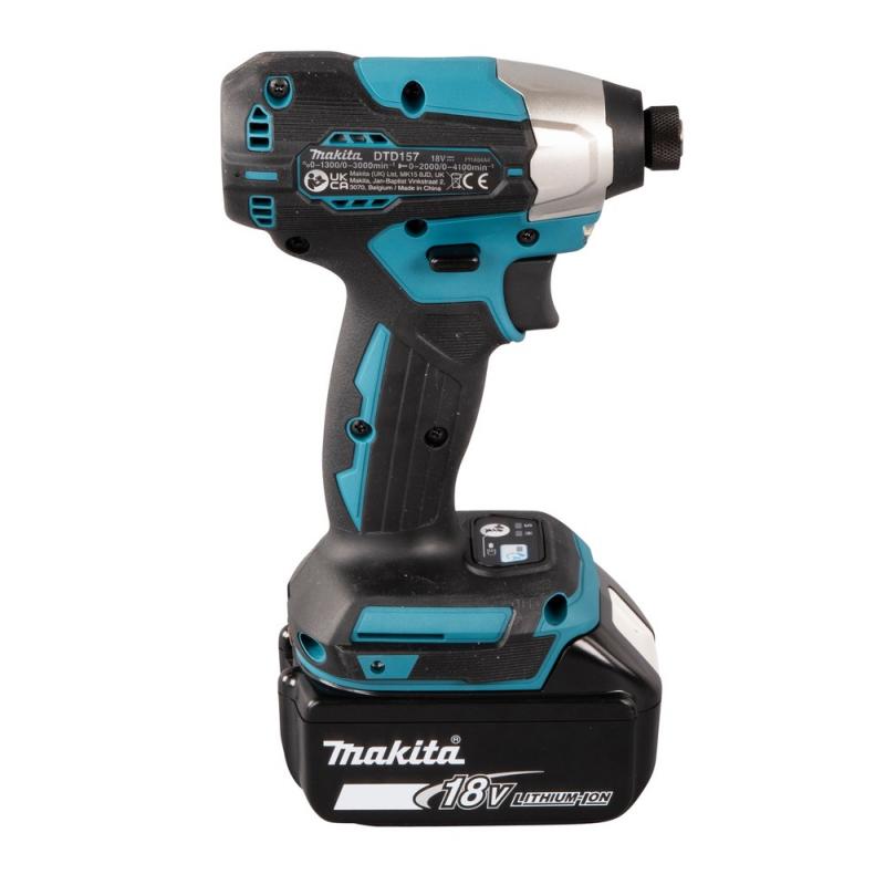 Makita DTD157Z atornilladora de impacto con batería 1/4" 3000 RPM 140 Nm Negro, Verde 18 V